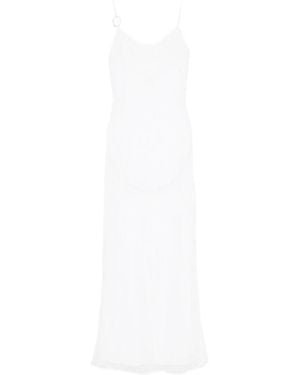 Oséree Crystal-Embellished Spaghetti-Strap Maxi Dress - White