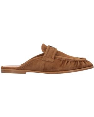 Pinko Logo Plaque Slip-On Slippers - Brown