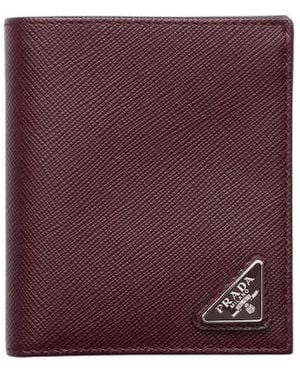 Prada Triangle Logo Bifold Wallet - Purple
