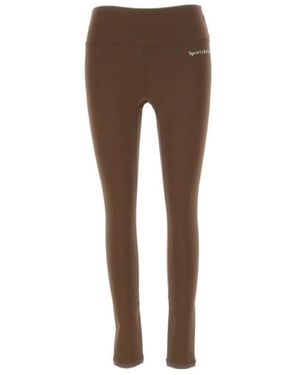 Sporty & Rich Serif Logo High-Rise Leggings - Brown