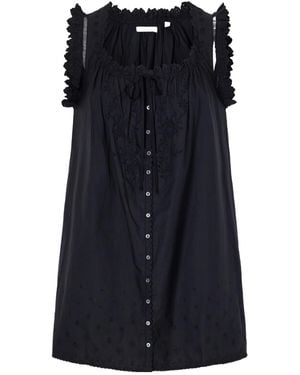 Doen British Embroidery Mini Dress - Black