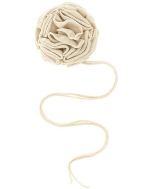 Nude Knitted Pin With Drawstring - White