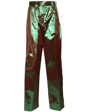 forte_forte Metallic Sheen Trousers - Green