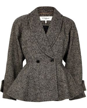 Chloé Short Double-Breasted Coat - Black