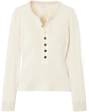 Bottega Veneta Compact Ribbed-Knit Top - White