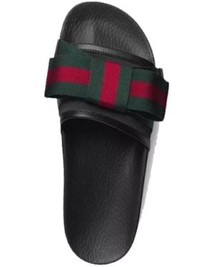 Gucci Horizontal Striped Bow Cold Drag - Black