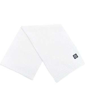Stone Island Junior Compass Patch Knitted Scarf - White
