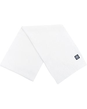 Stone Island Junior Compass Patch Knitted Scarf - White