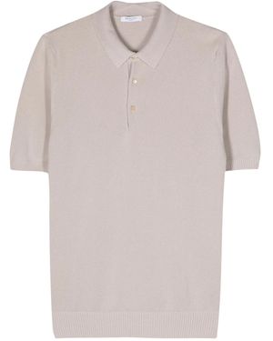 Boglioli Button Detailed Short-Sleeved Polo Shirt - White