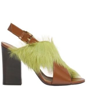 Marni Block-Heeled Slingback Sandals - Green