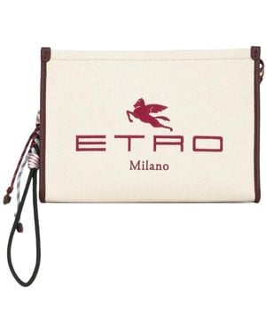 Etro Nécessaire With Embroidered Pegaso Logo - Pink