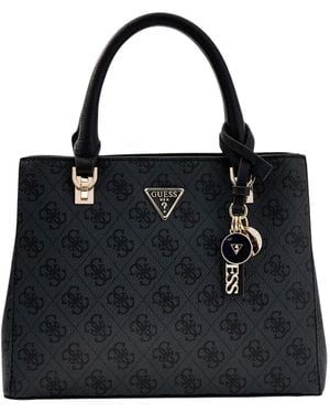 Guess Noelle 4G Monogram Charm Tote Bag - Black