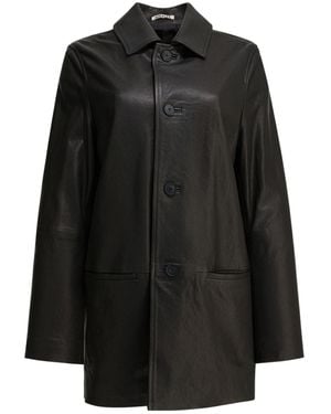 AURALEE Lapel Leather Jacket - Black