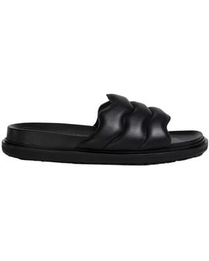 Marni Zip-Zag Padding Strap Slides - Black