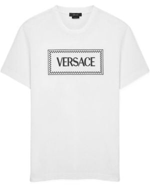 Versace Logo Printed Crewneck T-Shirt - White