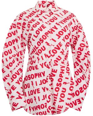 Philosophy Di Lorenzo Serafini Typographic Print Shirt - Red