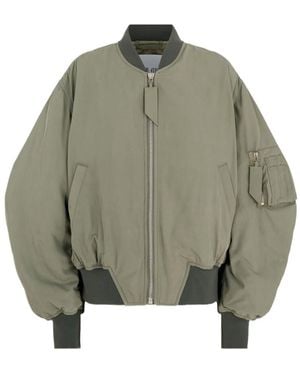 The Attico The Anja Zipped Bomber Jacket - Green