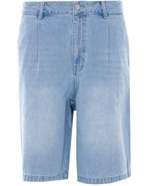 DUNST Pleated Bermuda Shorts - Blue