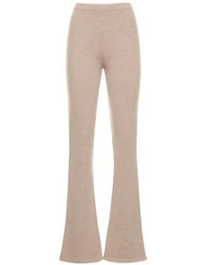 Magda Butrym Ribbed Knit Casual Trousers - Natural