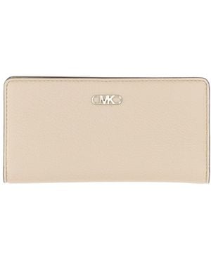 Michael Kors Michael Empire Logo Plaque Medium Wallet - Natural
