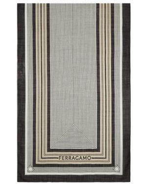 Ferragamo Ferragamo Bandeau Twilly Striped Scarf - Grey