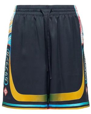 CASABLANCA Drawstring-Fastening Printed Shorts - Blue