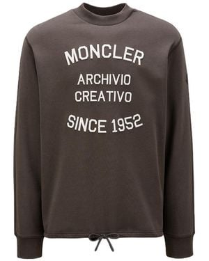 Moncler Embroidered Logo Sweatshirt - Brown