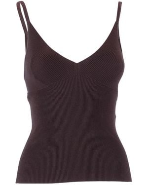 P.A.R.O.S.H. Ribbed Top - Brown