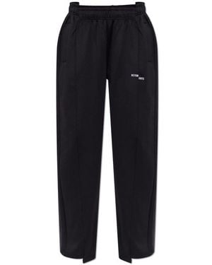 Vetements Logo Embroidered Joggers - Black