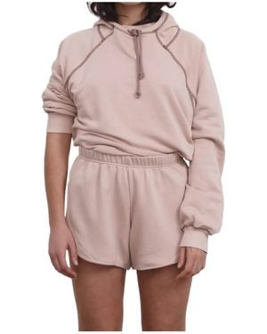Baserange Ran Ribbed-Trim Elasticated Shorts - Pink