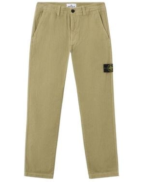 Stone Island Regular-Fit Chino Trousers With Patch Pockets - Green
