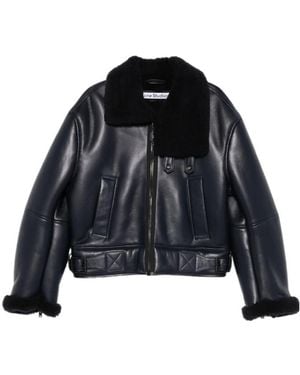 Acne Studios Zip-Up Leather Jacket - Black