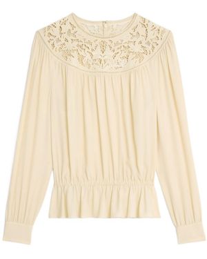 Celine Guipure Blouse - Natural
