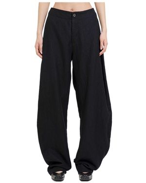 Uma Wang Pleated Velvet Pants - Black