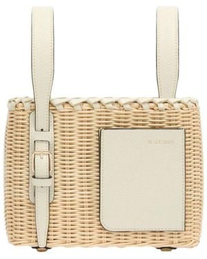 Valextra Soft Wicker Bucket Micro Bag - Natural