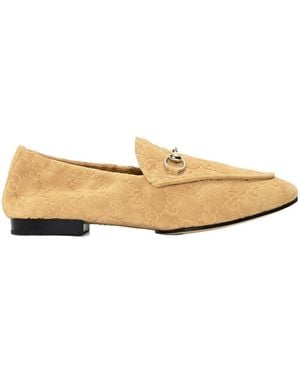 Gucci Logo Loafers - Natural