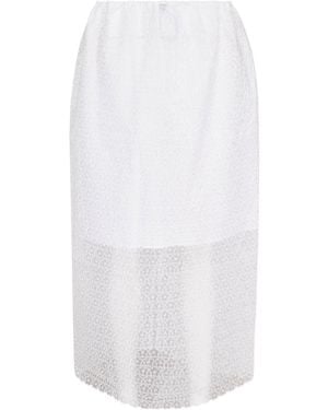 Cecilie Bahnsen Elastic Belted Midi Skirt - White