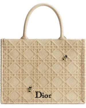 Dior Medium Book Tote With Strap - Natural