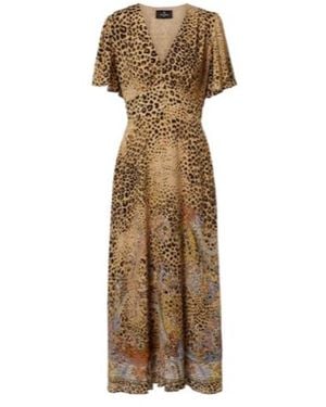 Etro Paisley Leopard-Print Midi Dress - Natural