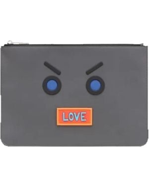 Fendi Love Clutch - Grey