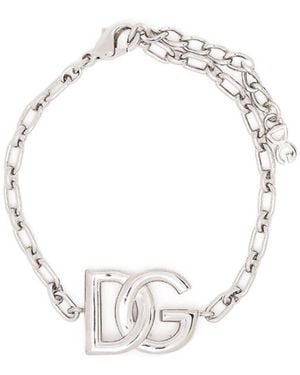 Dolce & Gabbana Logo Chain-Link Bracelet - Metallic