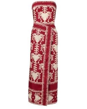 Johanna Ortiz Ancient Peru Cotton Wrap Dress - Red