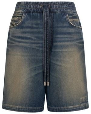 Amiri Drawstring Denim Shorts - Blue