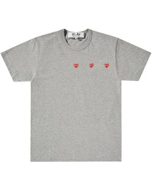 COMME DES GARÇONS PLAY Heart-Print Cotton T-Shirt - Grey