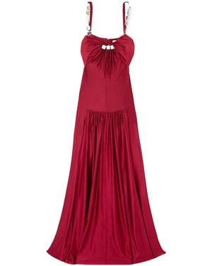 Rabanne Mirror-Embellished Maxi Dress - Red
