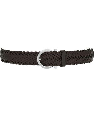 Ferragamo Ferragamo Eyewear Braided Leather Belt - White