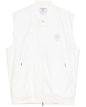 Brunello Cucinelli Sleeveless Zip-Up Coat - White