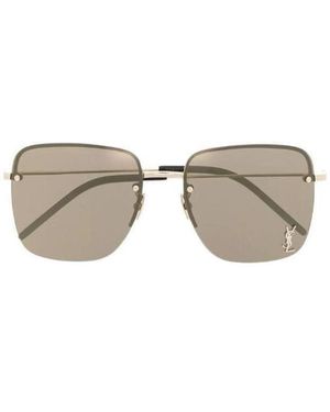 Saint Laurent Eyewear Square Frame Sunglasses - Metallic
