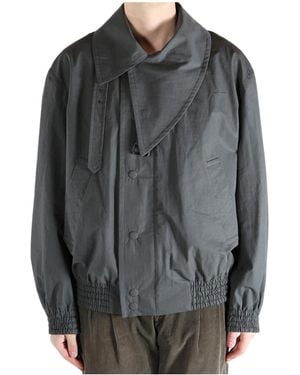 Dries Van Noten Buttoned Heavyweight Jacket - Gray