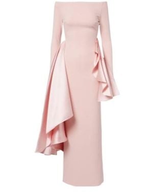 Solace London Kiana Draped Off-Shoulder Maxi Dress - Pink